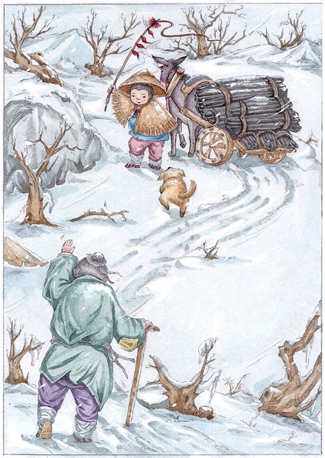 雪中送炭|插画|儿童插画|石子儿绘本工作室 - 原创作品 - 站酷 (ZCOOL)