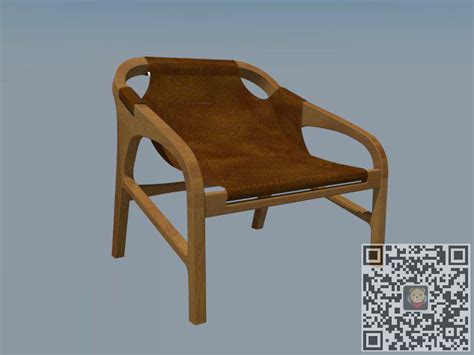皮质木椅子坐凳su免费模型下载_sketchup草图大师模型免费下载网站
