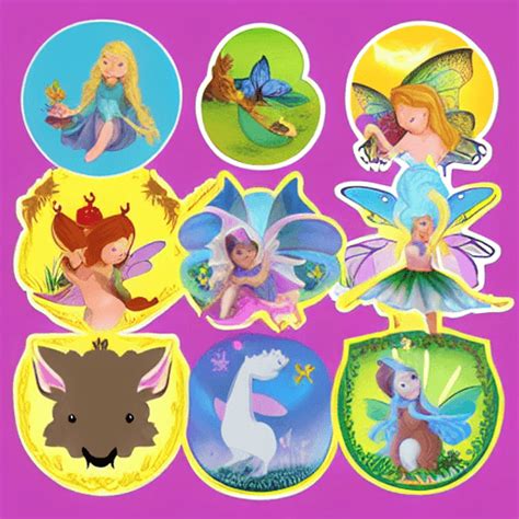Fairy Tale Mythical Animals Stickers · Creative Fabrica