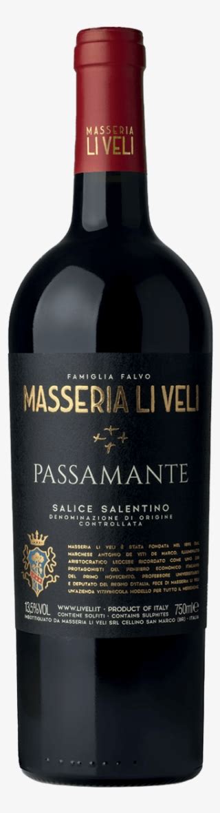 Masseria Li Veli Salento Negroamaro Passamante - Free Transparent PNG ...