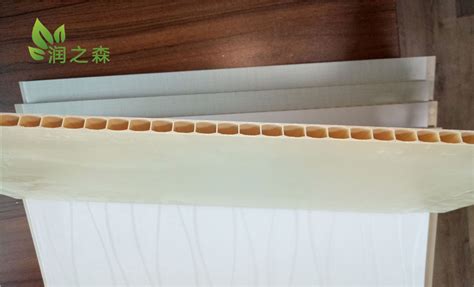 康成木塑墙板新型装饰材料护墙板生态木150双面板pvc吊顶墙裙板 _ 大图
