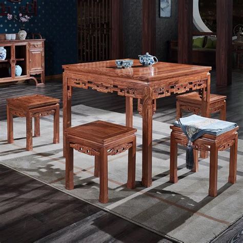 现代中式红木方形餐桌-江门市善心悦木红木家具有限公司