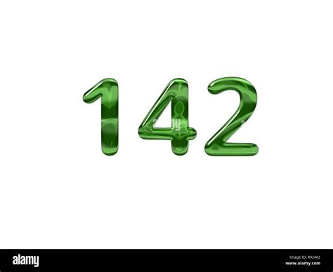 Green Number 142 isolated white background Stock Photo - Alamy