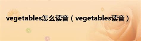 vegetables怎么读音（vegetables读音）_红酒网