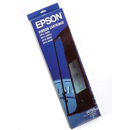 Epson 8766 Black Fabric Impact Printer Ribbon Cartridge 8766