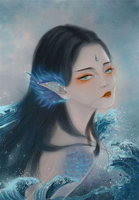 古风鲛人插画头像女生版