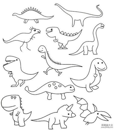 一只恐龙简笔画