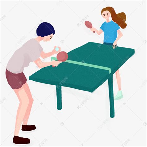 运动锻炼身体男孩女孩打乒乓球素材图片免费下载-千库网