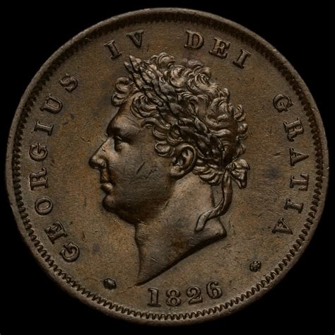 1826 George IV Copper Farthing : GEORGIUS IIII | The Britannia Coin Company