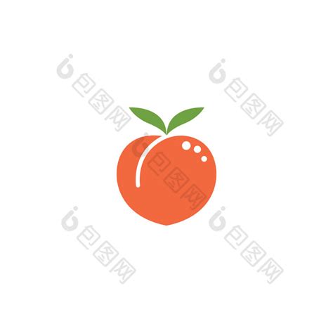 桃子标志水果向量图标png下载-包图网