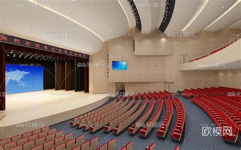 现代剧院演艺厅3d模型-免费3dmax模型库-欧模网