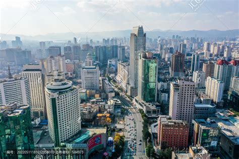 航拍云南昆明翠湖公园风光,湖泊池塘,自然风景,摄影素材,汇图网www.huitu.com