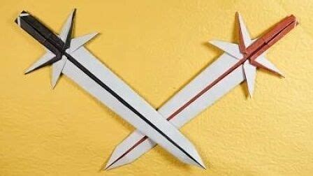 用折纸折剑的示意图(剑折纸图解) - 抖兔教育