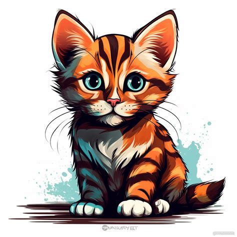 An adorable clipart design of a cute kitten with a cool and charismatic ...