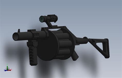 M32榴弹发射器_SOLIDWORKS 2013_模型图纸免费下载 – 懒石网