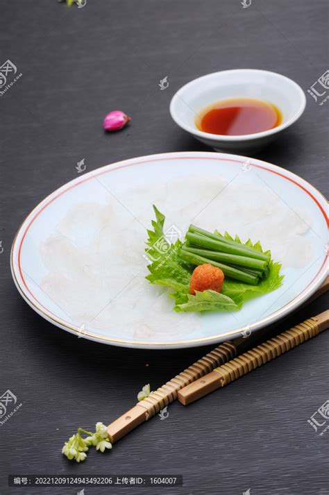 河豚鱼薄切生鱼片,日韩料理,食品餐饮,摄影,汇图网www.huitu.com