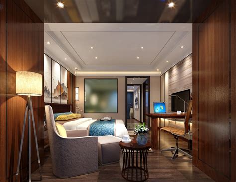 新中式酒店客房 - 效果图交流区-建E室内设计网