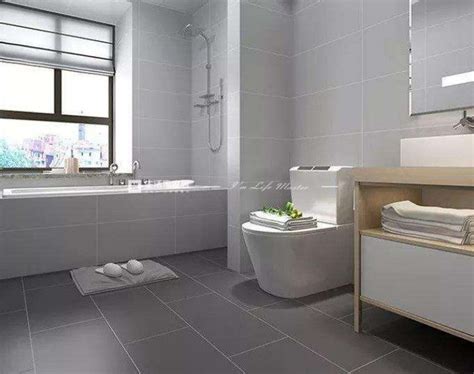 简洁的卫生间灰色瓷砖装修设计效果图-生活家装饰