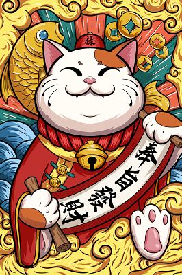 发财富贵猫图片
