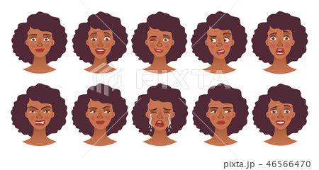 face of African woman - setのイラスト素材 [46566470] - PIXTA