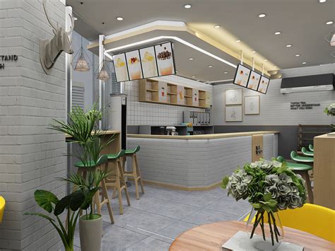 奶茶店设计（广州草本茶连锁店铺方案设计）|空间|家装设计|艺窝设计 - 原创作品 - 站酷 (ZCOOL)