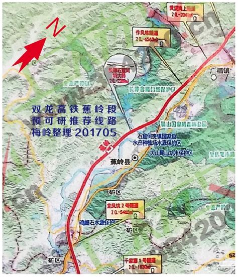 【官方图】201705双龙高铁预可研推荐线路站点 - 崖看梅州 梅州时空