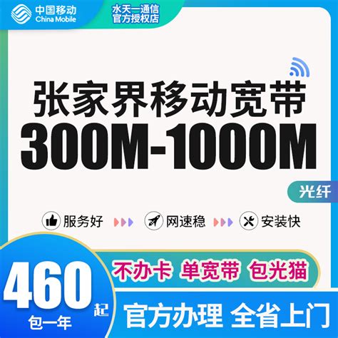 移动单宽带，无手机卡：400元包年300M-1000M-中国电信/联通/移动宽带套餐资费在线办理