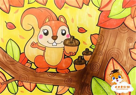 秋天的树幼儿园水粉画作品图片4张_环创屋