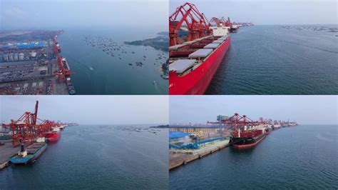 广西防城港港口物流码头工业集装箱国际航运中心高清摄影大图-千库网