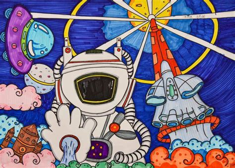 儿童科幻画-美丽云层世界 - 堆糖，美图壁纸兴趣社区