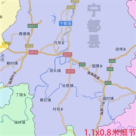 赣州市行政交通地图1.1米新款电子版JPG格式可定制江西省高清素材_慢享旅行
