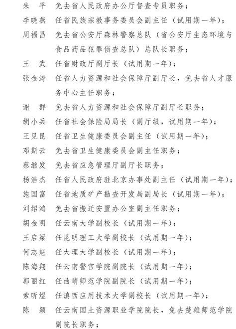 云南发布一批任免名单，涉及42名干部_通知