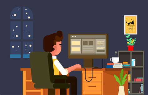 职场工作办公室科技插画图片-千库网