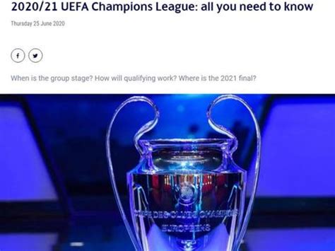 UEFA官宣新赛季欧冠赛程：10月21开打 5月29决赛|欧冠|决赛|赛程_新浪新闻