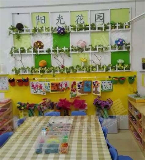 幼儿园墙面布置阳光花园图片2张_环创屋