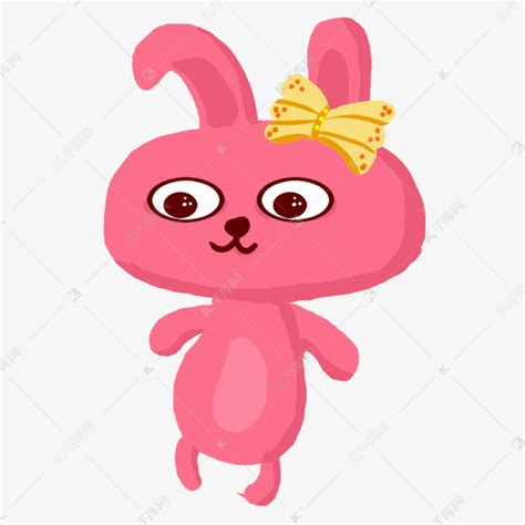 手绘插画超可爱粉色小兔子PSD源文件素材图片免费下载-千库网