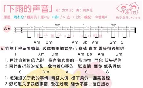 听见下雨的声音吉他谱 - 关诗敏/魏如昀 - 吉他弹唱谱 - 琴谱网