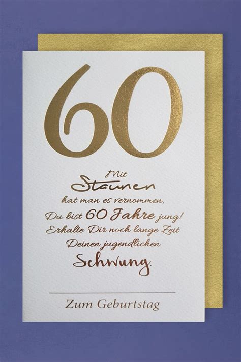 Male Happy 60th Birthday Greeting Card Hand-Finished | Cards