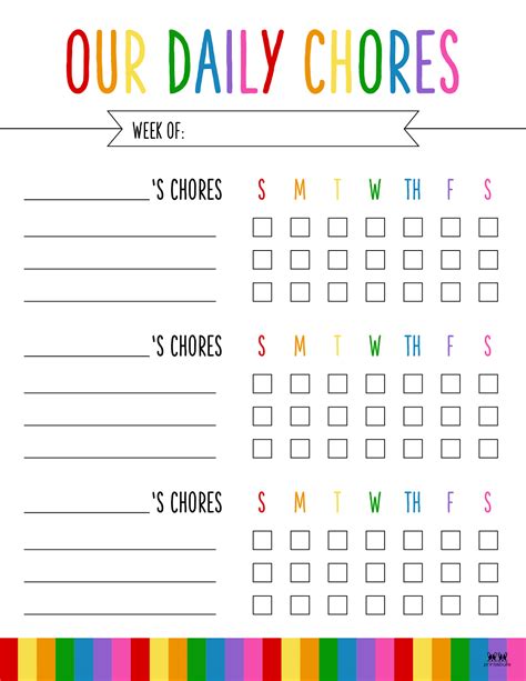 Printable Chore Chart Chore Chart Printable Chore Chart Reward ...