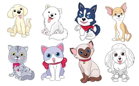 卡通可爱十一只小狗矢量图片免费下载 - 觅知网