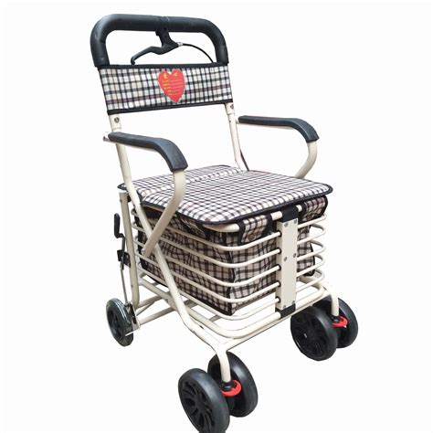 老年购物车 老人手推车购物车代步老年人助行器助步可坐带轮折叠-阿里巴巴