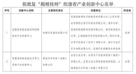 安徽：“揭榜挂帅”组建省产业创新中心名单公示|揭榜|0551|改革_新浪新闻