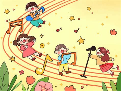 矢量唱歌的孩子图片素材免费下载 - 觅知网