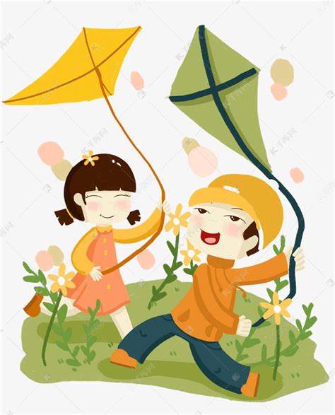 春分放风筝的小孩素材图片免费下载-千库网