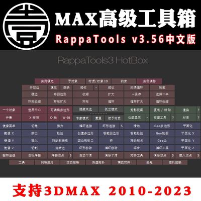 中文版 RappaTools v3.56for 3d Max2010-2023 高级工具箱优化版-淘宝网