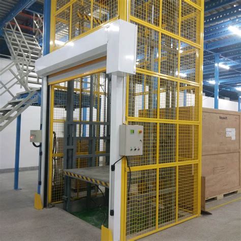 厂房导轨式升降机 仓库电动液压升降平台2吨3吨小型简易液压货梯-阿里巴巴