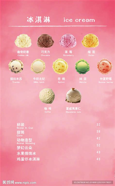 冰淇淋价目表设计图__广告设计_广告设计_设计图库_昵图网nipic.com