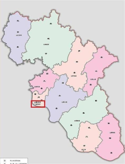 黄冈市地图图片