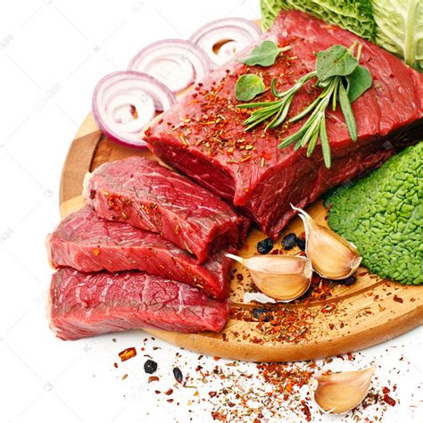 原料新鲜肉类与蔬菜高清摄影大图-千库网