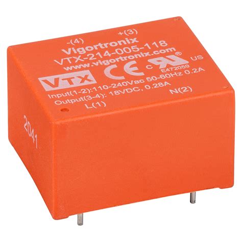 Vigortronix VTX-214-005-118 5W AC-DC Power Supply Single Output 18V ...
